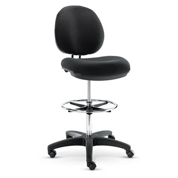 Alera® Alera Interval Series Swivel Task Stool, Supports Up To 275 Lb, 23.93" To 34.53" Seat Height, Black Faux Leather freeshipping - TVN Wholesale